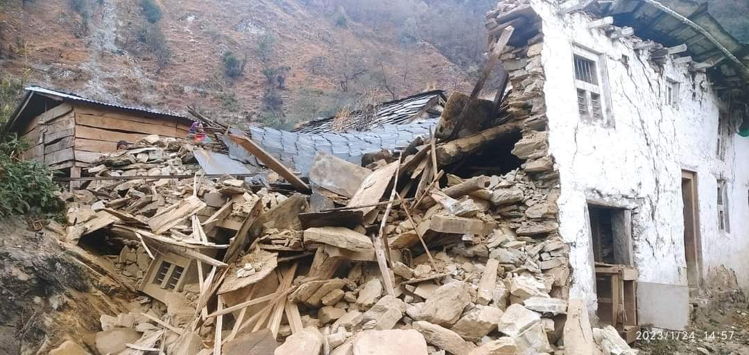 बाजुरा भूकम्प  हिमाली गाउँपालिकामा घर भत्किए क्षतिको विवरण आउन बाँकी