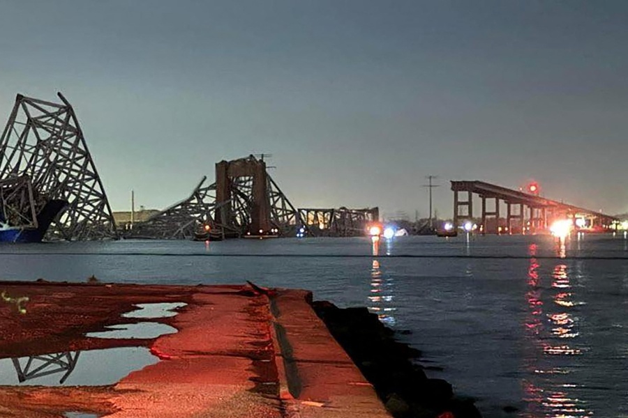 पानीजहाज ठोकिँदा बाल्टिमोरको ‘फ्रान्सिस स्कट कि ब्रिज’मा क्षति