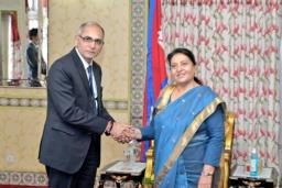 राष्ट्रपतिसँग भारतीय विदेशसचिव क्वात्राको शिष्टाचार भेट