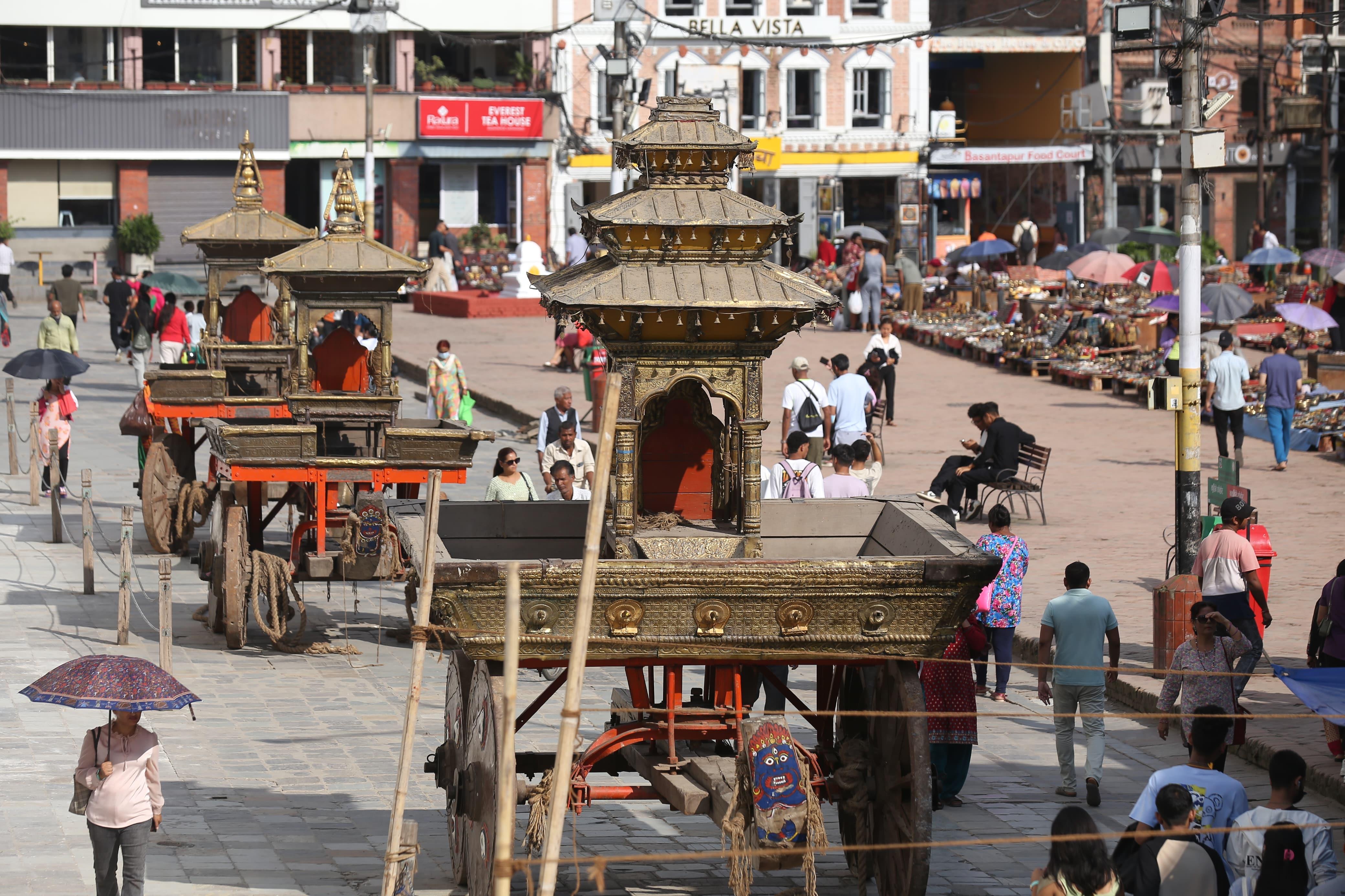 वसन्तपुरमा इन्द्रजात्राको तयारी 