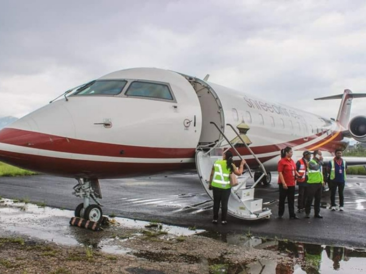 उड्नै लाग्दा धावनमार्गबाट फर्काइयो श्री एयरलाइन्सको जहाज