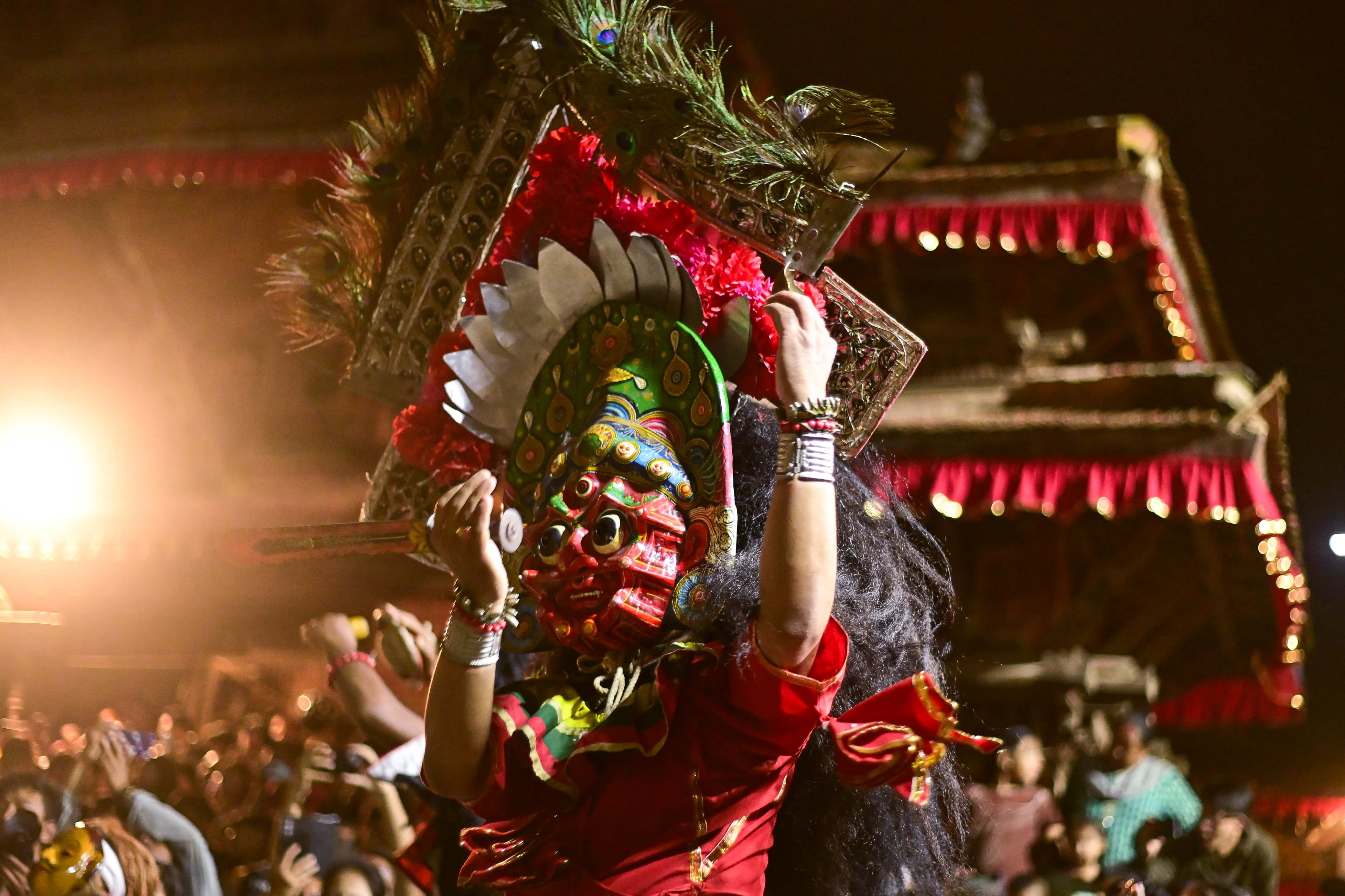 इन्द्रजात्रामा महाकाली नाच प्रस्तुत