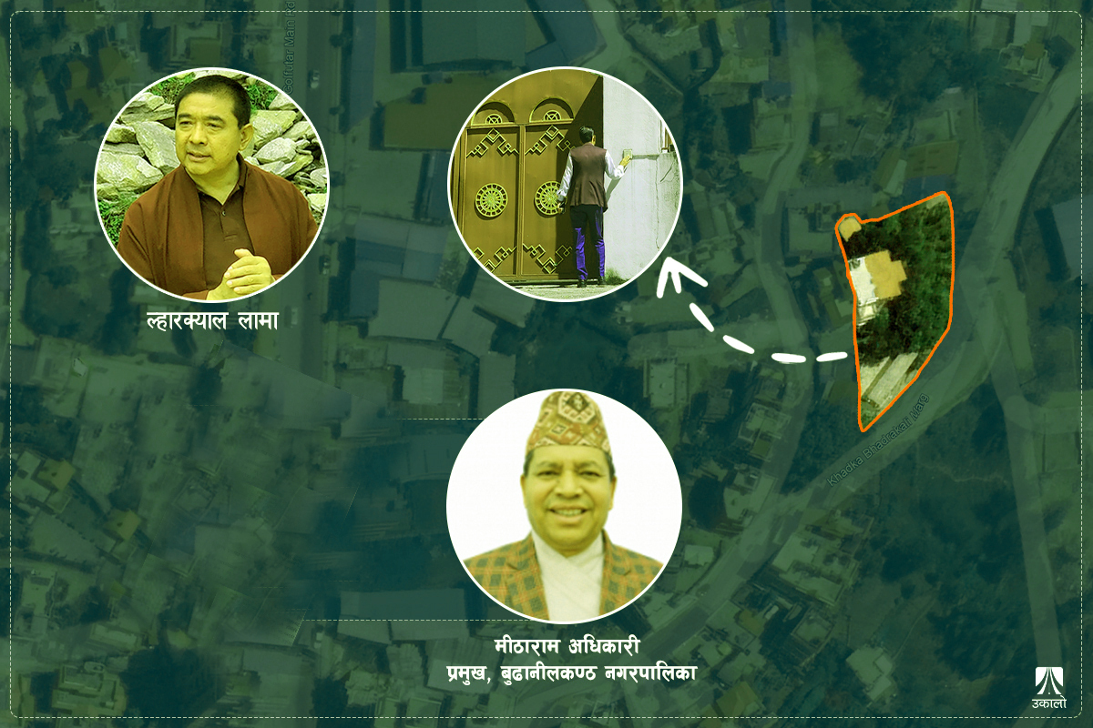 ल्हारक्याल लामाको निजी निवासले हडपेको २ रोपनी सार्वजनिक जग्गा: खाली गर्न नगरपालिकाकै अनिच्छा