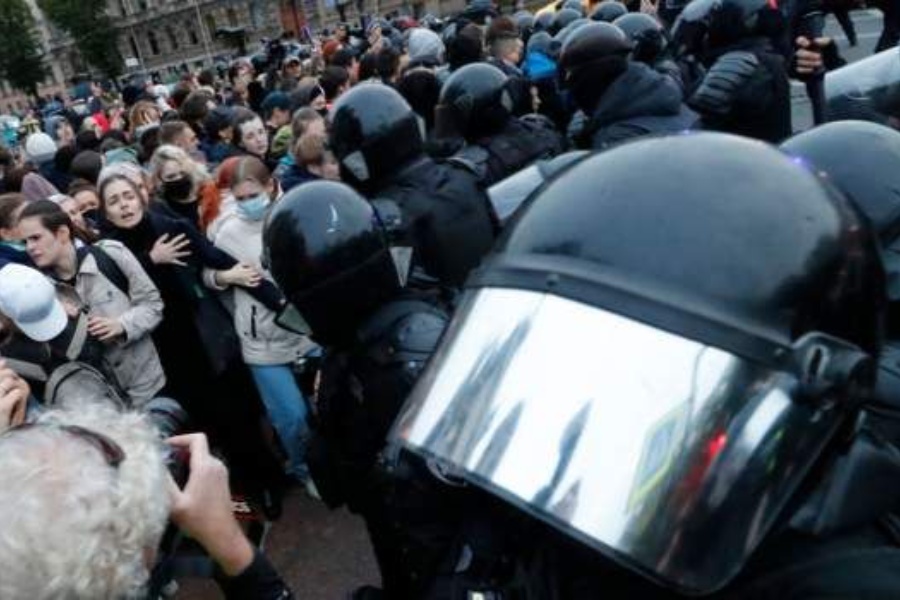 मस्कोसहित ३८ सहरमा चर्कियो प्रदर्शन