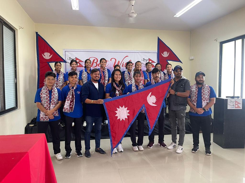 टी–२० महिला विश्वकपको एशिया छनोट खेल्न मलेसिया जाने टोलीको बिदाई