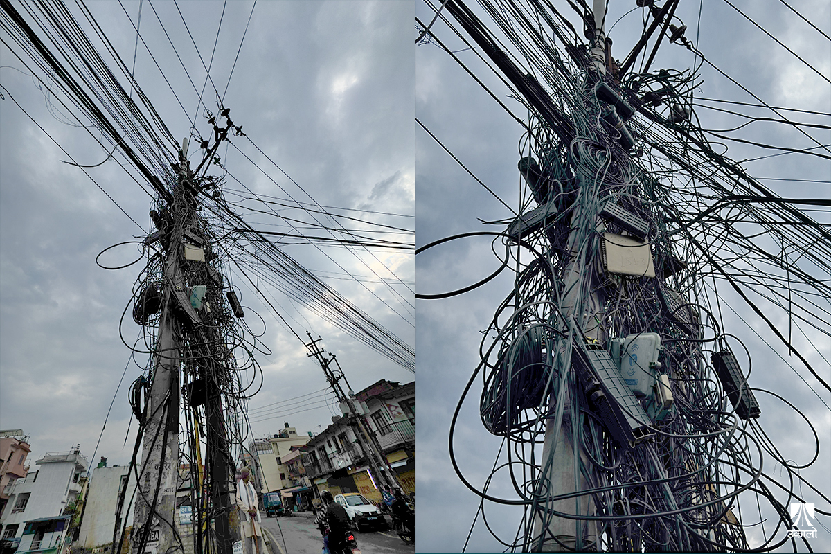 शहरमा तारको धरापः व्यवस्थापनको नीति बन्यो, काम भएन