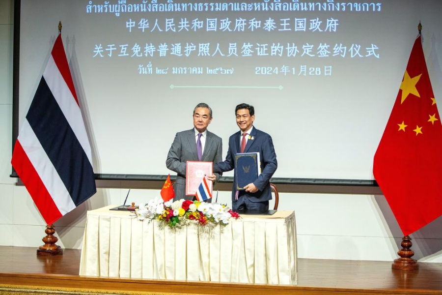 चीन र थाइल्यान्डका नागरिक एक अर्काको देशमा बिना भिसा प्रवेश गर्न सक्ने