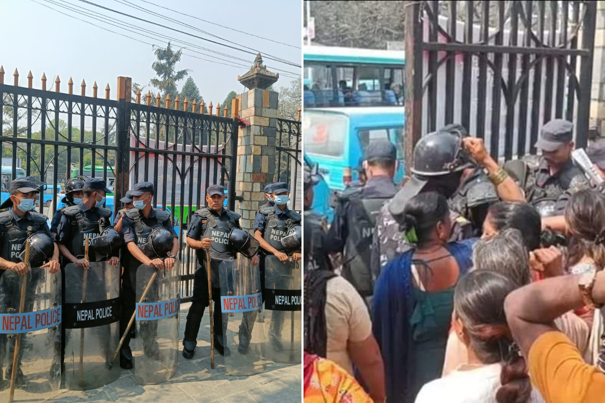 मिटरव्याज पीडितलाई बाहिर निस्कन नदिन शान्तिवाटिकामा प्रहरीको घेराबन्दी