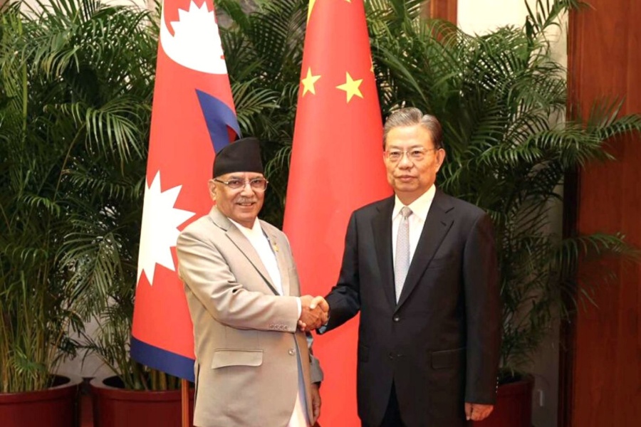 प्रधानमन्त्री दाहाल र चिनियाँ जनकंग्रेसका अध्यक्षबीच  भेटवार्ता