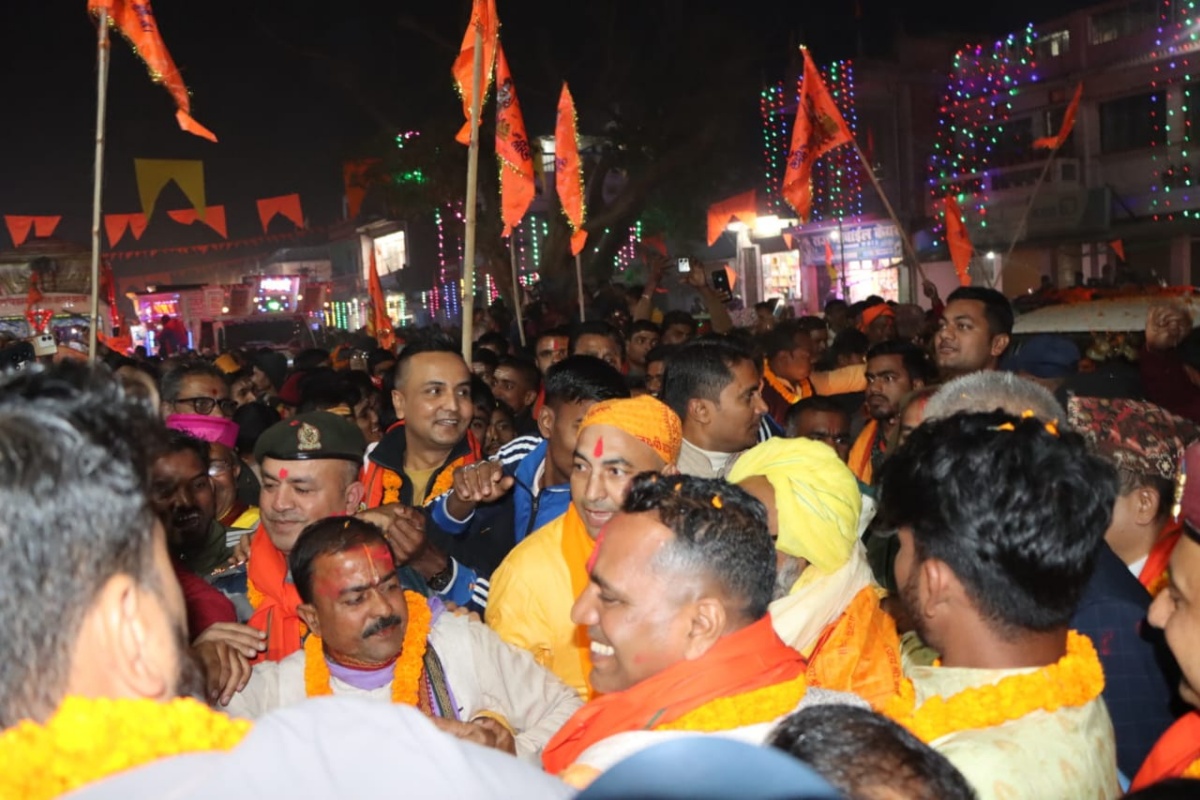 रामजानकी विवाह महोत्सव: अयोध्याबाट आएका जन्तीलाई मटिहानीमा स्वागत