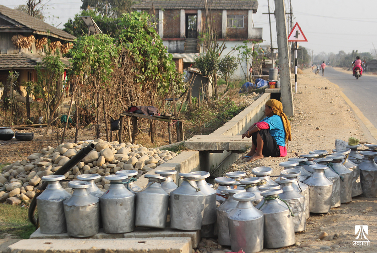 काकाकुल मधेशः चापाकलमा आउँदैन पानी, सुक्न थाले खोला