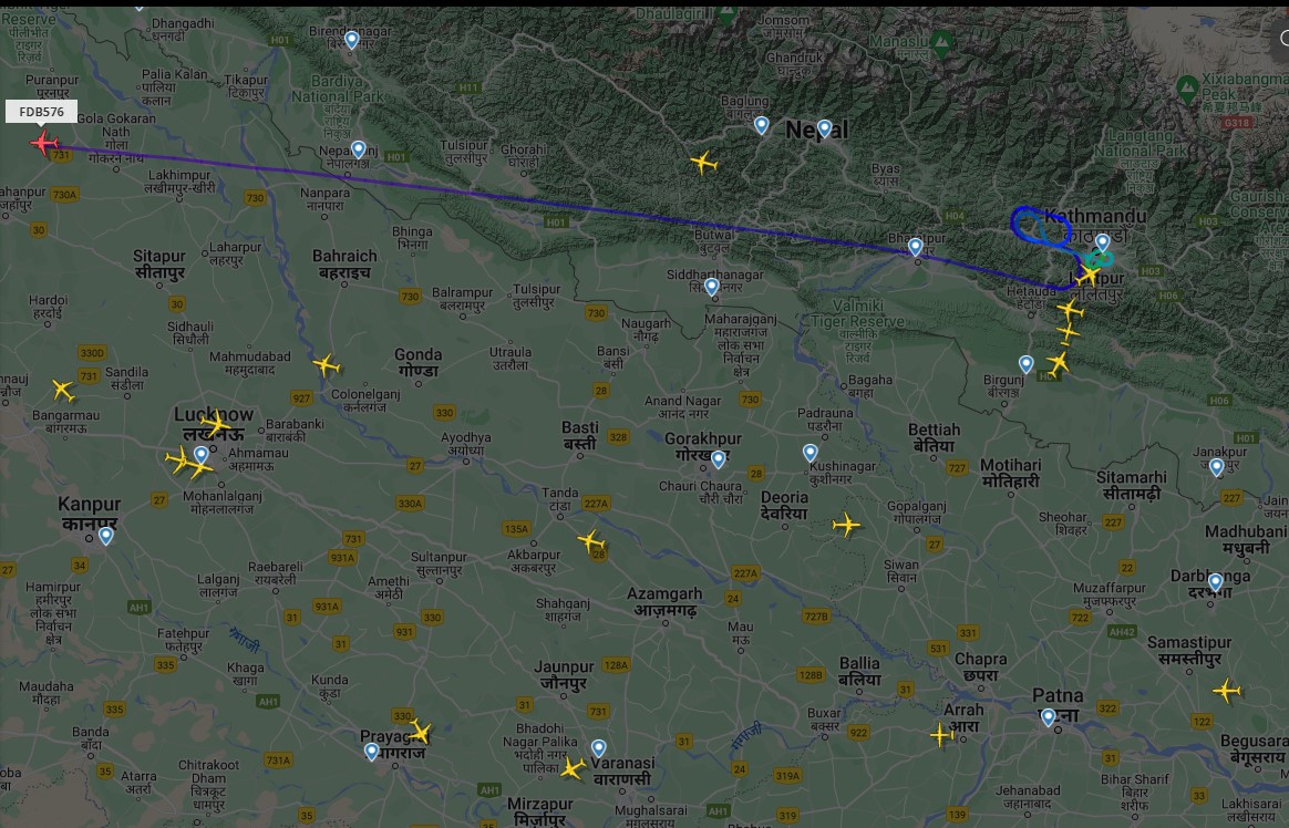 इन्जिनमा समस्या देखिएको फ्लाइ दुबईको विमान गन्तव्यतिर जाँदै, आपतकालीन अवतरण गरिएन