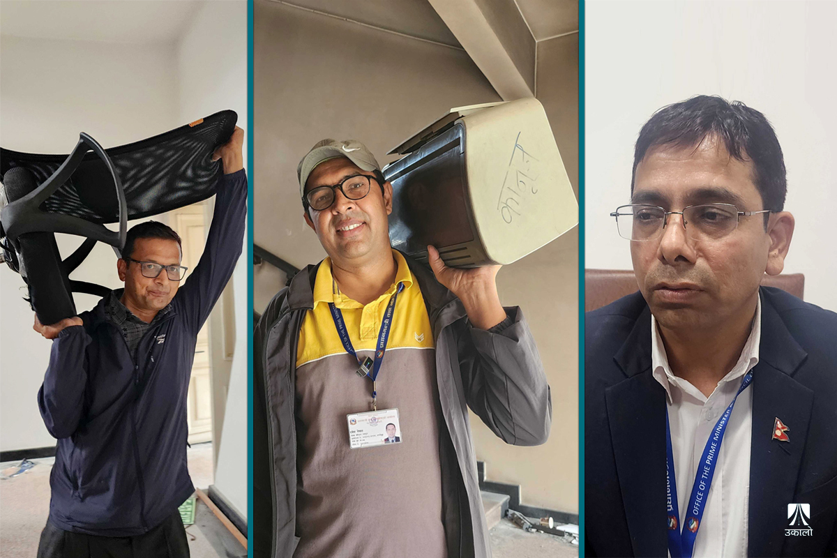 धुवाँ र खरानीबाट उठाउने प्रयासः सिंहदरबारमा पसिनाले भिजेका कर्मचारी