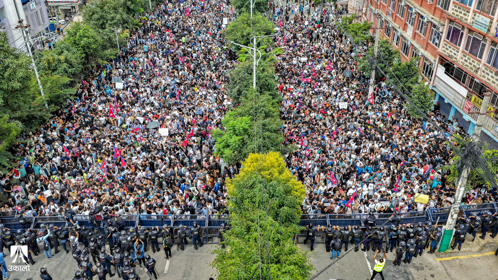जेनजी आन्दोलन माइतीघरबाट बानेश्वर पुगेपछि। तस्वीर: नेपाल न्युज बैंक