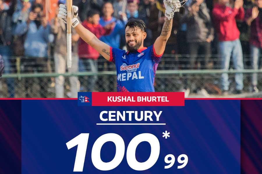 ओडीआईमा कुशल भुर्तेलको पहिलो शतक