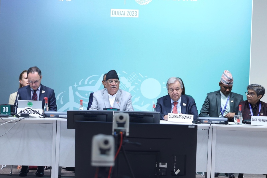 कोप–२८ मा प्रधानमन्त्रीको अपिल : ‘हामी आफैँलाई बचाउन पहिला हिमाल बचाऔँ’