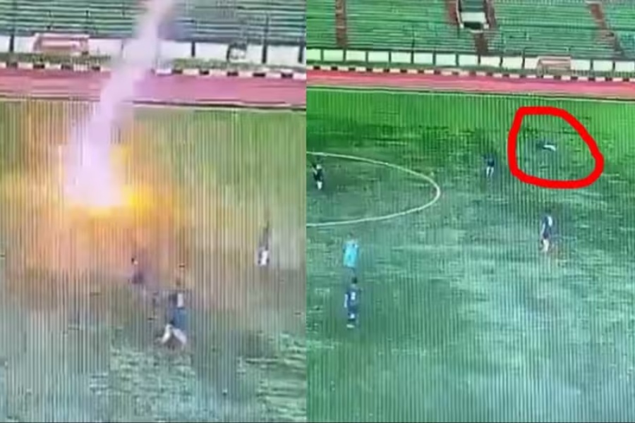 इन्डोनेसियामा फुटबल खेलिरहेको अवस्थामा चट्याङ पर्दा खेलाडीको मृत्यु