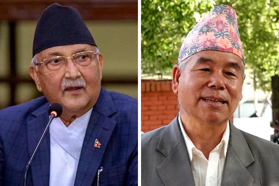 एमाले अध्यक्ष ओली र माओवादी महासचिव गुरूङबीच भेट