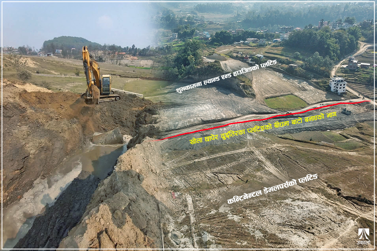 समाचार प्रभाव: पछि हट्यो नगरपालिका, प्लटिङका लागि पुरिएको फन्टेखोलाबाट ह्युमपाइप हटाइँदै 