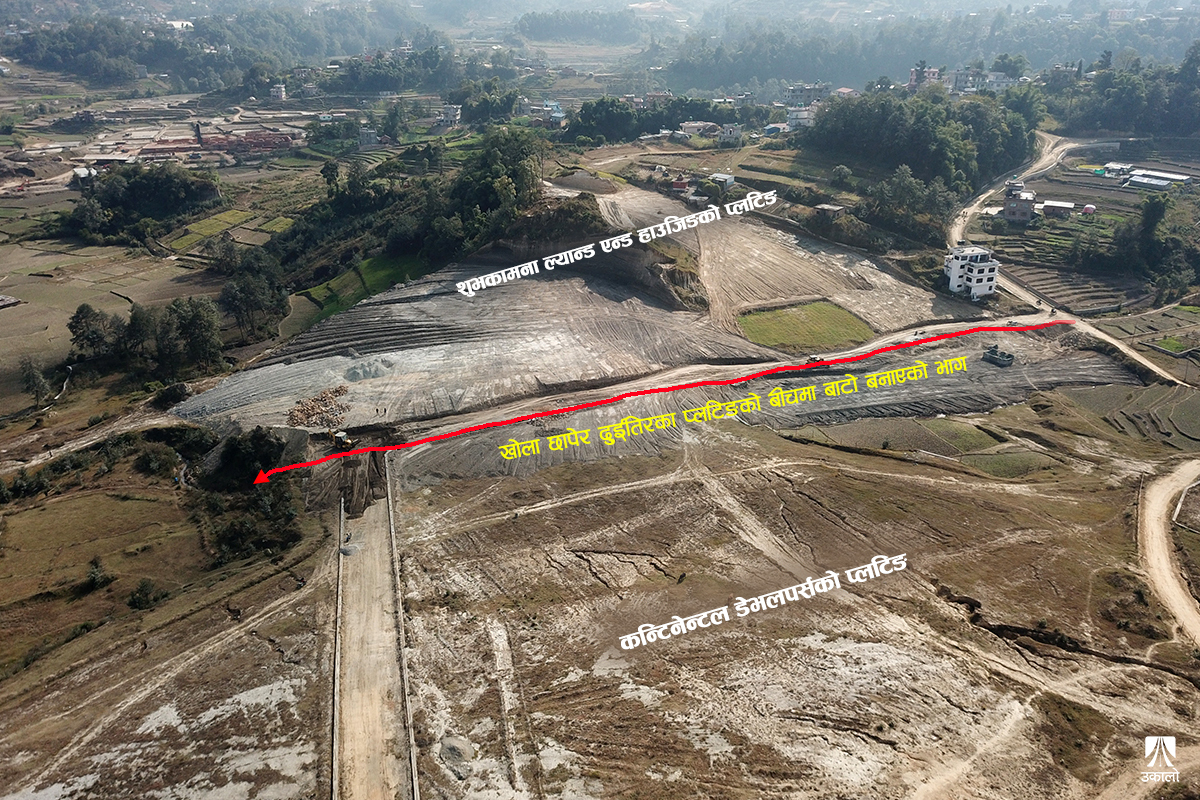 बगिरहेको खोला पुरेर व्यापारिक घरानाको जग्गा ‘प्लटिङ’, स्थानीय सरकार नै सहयोगी