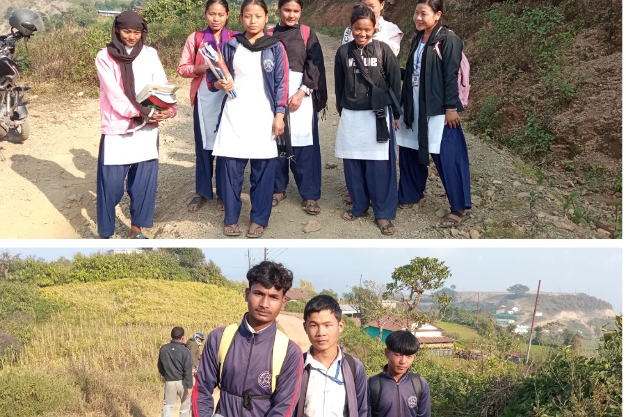 डेढ घण्टा हिँडेर विद्यालय जान बाध्य विद्यार्थी