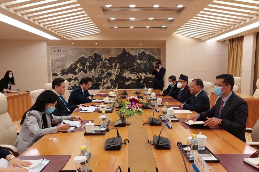 परराष्ट्रसचिव पौड्याल र चिनियाँ परराष्ट्रमन्त्री छिनबीच बेइजिङमा भेटवार्ता