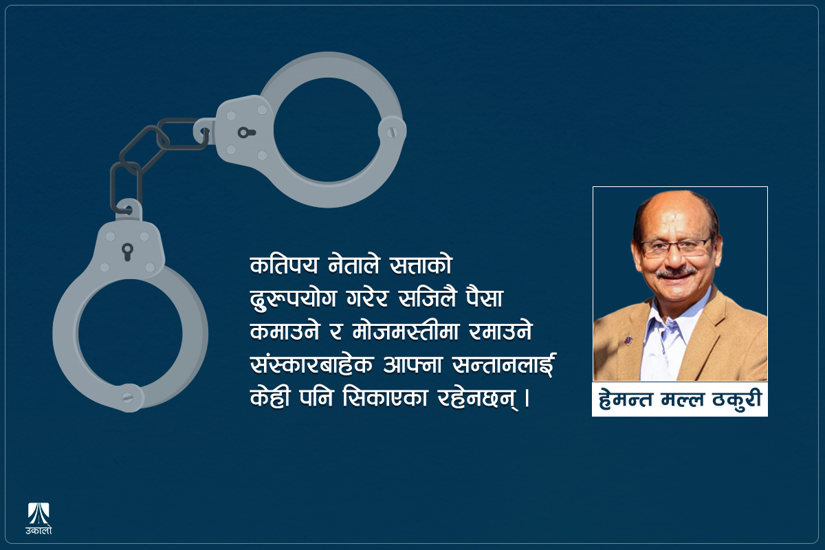 राजनीतिका विरासतधारी नेताको  ध्यान : मस्त जीवन र भ्रष्ट सन्तान