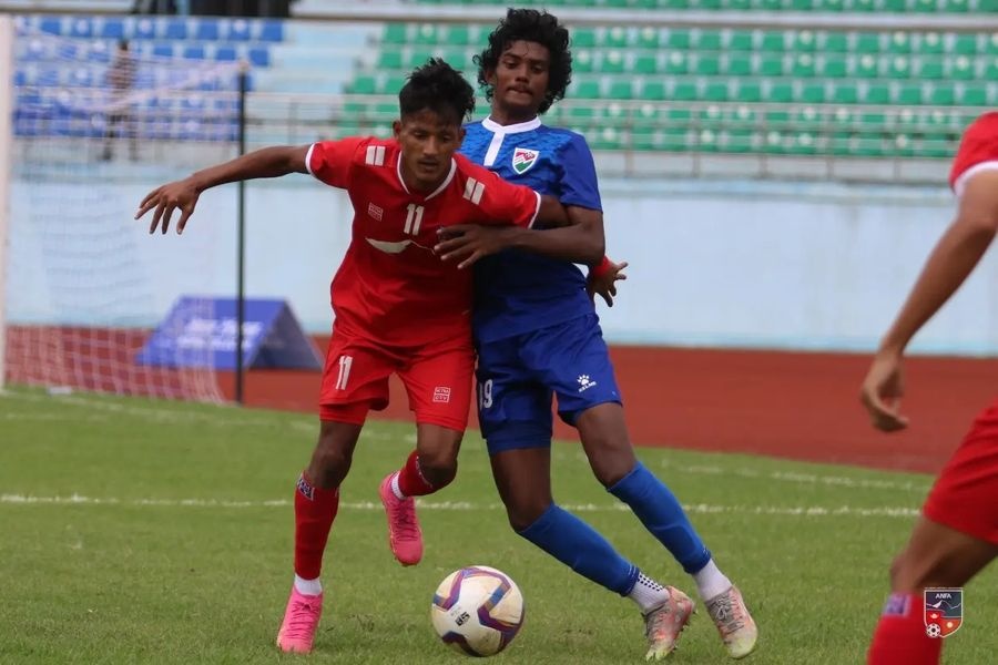 साफ यू १९ : पहिलो हाफमा माल्दिभ्सविरुद्ध नेपाललाई अग्रता