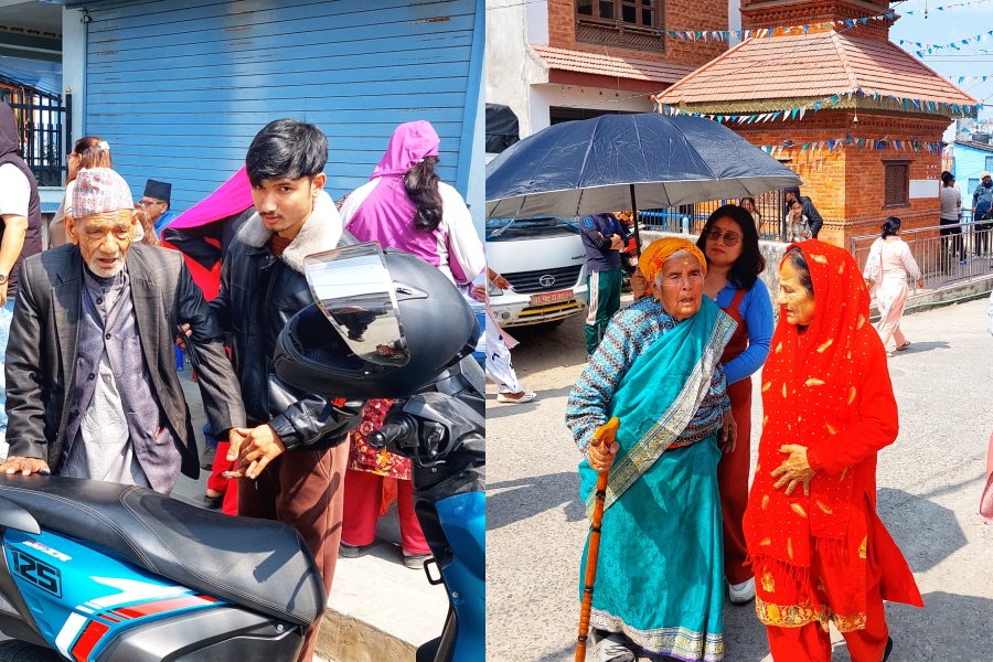 सन्तानको भविष्य सम्झेर मतदान गर्न पुगेका हजुरबा–हजुरआमा