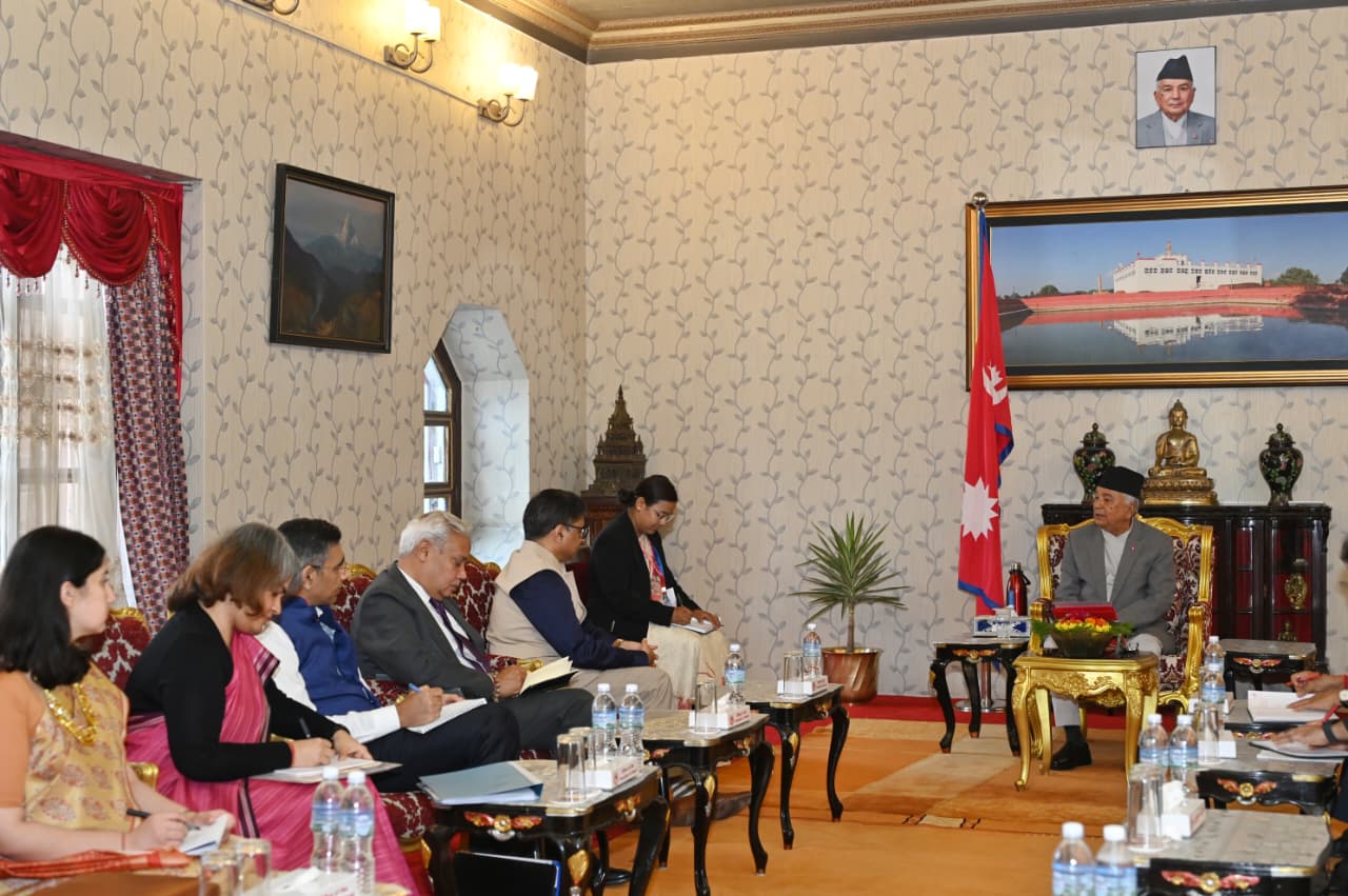 राष्ट्रपति पौडेलसँग भारतीय विदेशसचिव मिश्रीको शिष्टाचार भेट